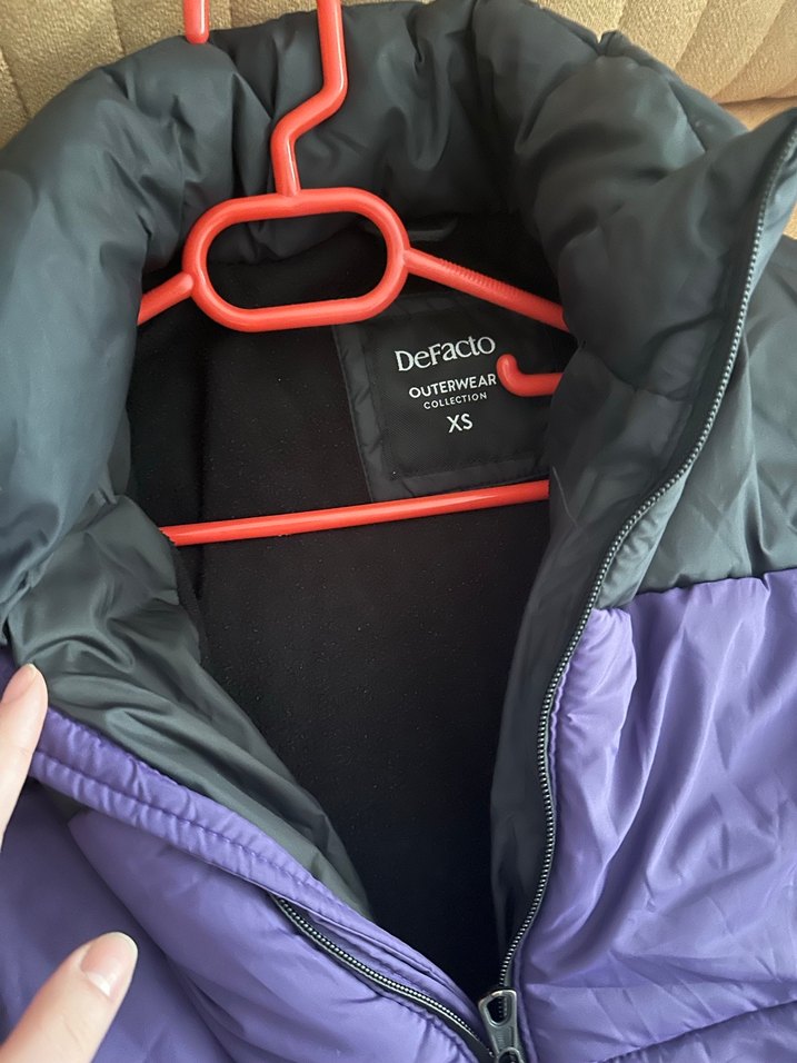 Mor Fermuarlı Kadın Kışlık Ceket - Görsel 3