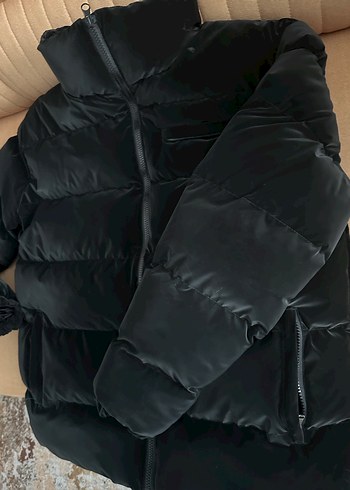 Siyah Fermuarlı Midi Kışlık erkek Mont - Görsel 2