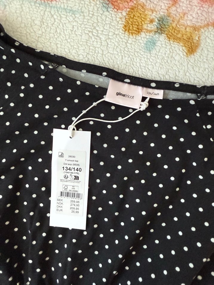 Çocuk Puantiye Desenli Uzun Kollu Kadın Bluz 9-10 yaş - Görsel 3