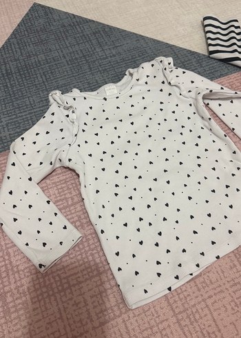 Kız Çocuk Çizgili ve Kalp Desenli Pamuklu Sweatshirtler - Görsel 2