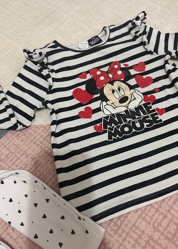 Kız Çocuk Çizgili ve Kalp Desenli Pamuklu Sweatshirtler - Görsel 3