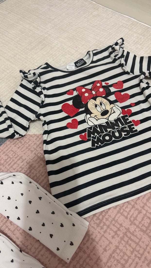 Kız Çocuk Çizgili ve Kalp Desenli Pamuklu Sweatshirtler - Görsel 3