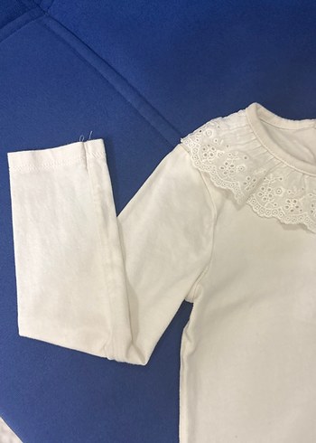 Kız Çocuk Beyaz Fırfırlı Pamuk Bluz - Görsel 2