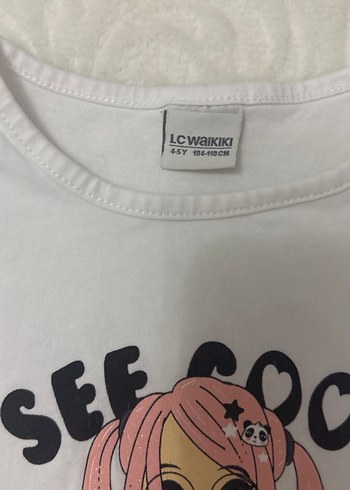 Beyaz Kız Çocuk Uzun Kollu Baskılı Tişört - Görsel 4