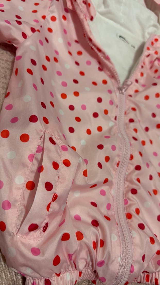 Kız Çocuk Pembe Kapüşonlu Yağmurluk - Görsel 5