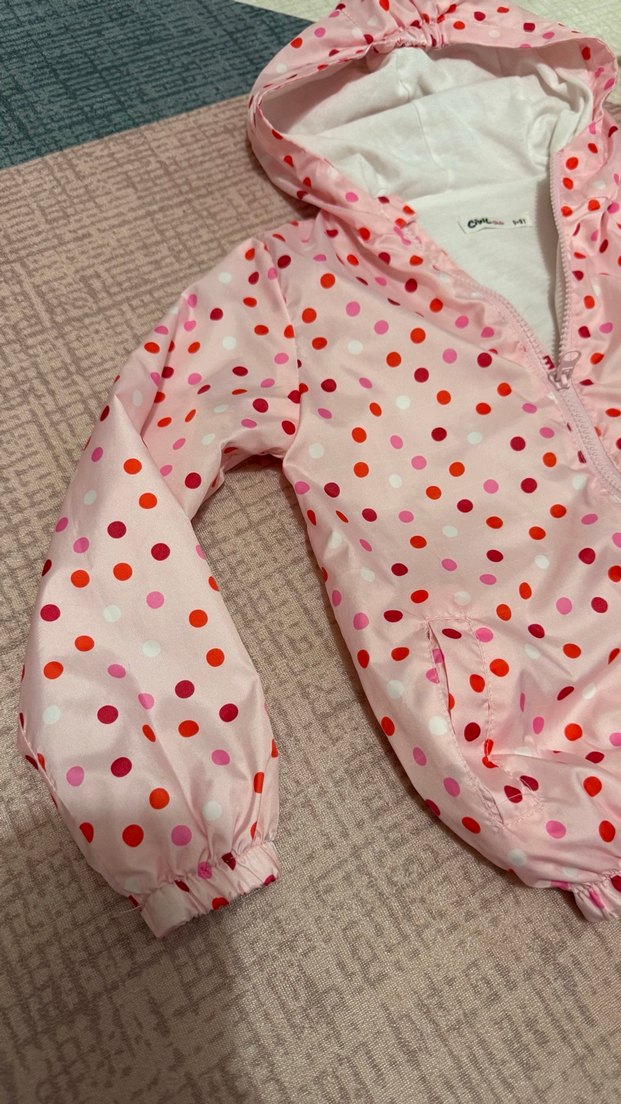 Kız Çocuk Pembe Kapüşonlu Yağmurluk - Görsel 2