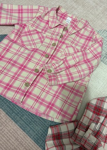 Kız Çocuk Ekose Pamuklu Gömlek - Görsel 7