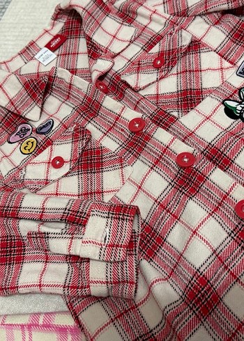 Kız Çocuk Ekose Pamuklu Gömlek - Görsel 3