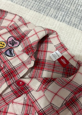 Kız Çocuk Ekose Pamuklu Gömlek - Görsel 9