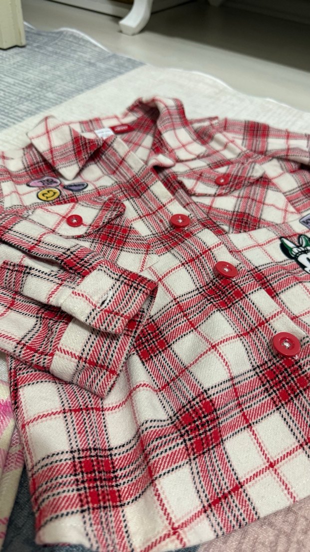 Kız Çocuk Ekose Pamuklu Gömlek - Görsel 5