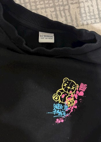 Siyah Baskılı çocuk Sweatshirt - Görsel 8