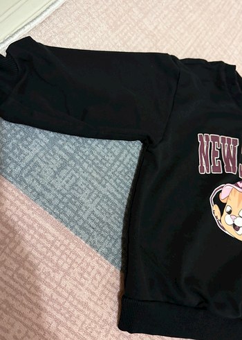 Siyah Baskılı çocuk Sweatshirt - Görsel 2
