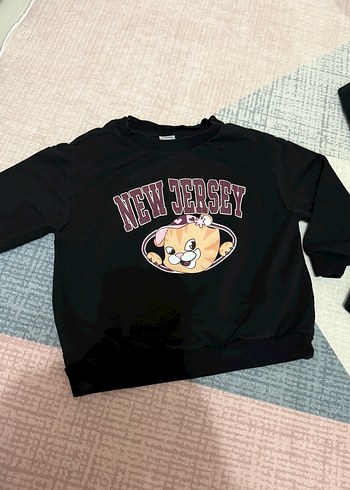 Siyah Baskılı çocuk Sweatshirt - Görsel 4