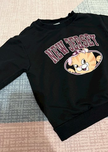 Siyah Baskılı çocuk Sweatshirt - Görsel 3