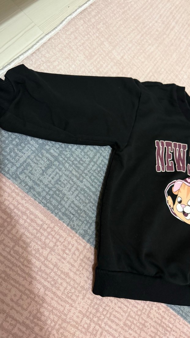 Siyah Baskılı çocuk Sweatshirt - Görsel 2