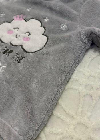 Gri Peluş Detaylı Kız Pijama Takımı - Görsel 6