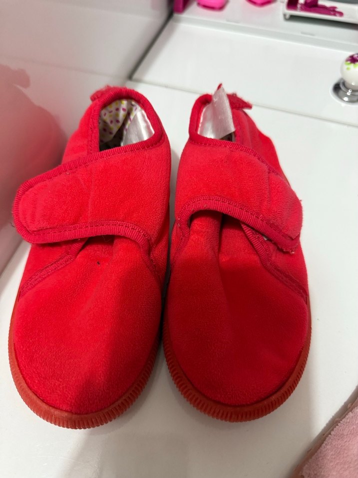 Kız Çocuk Pembe Sıcak Terlik Velcro - Görsel 2