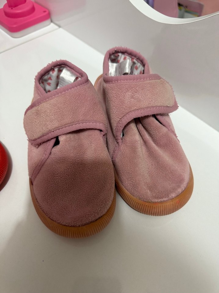Kız Çocuk Pembe Sıcak Terlik Velcro - Görsel 3