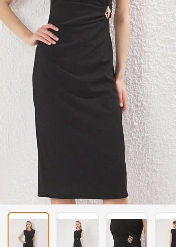 Siyah Uzun Kalem Elbise - Görsel 2