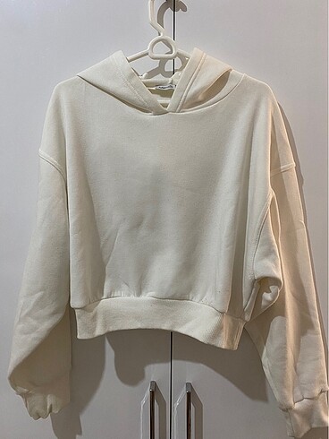 içi polarlı crop sweatshirt