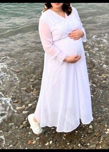 Beyaz şifon elbise 