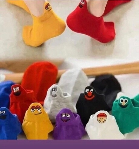 Emojili çorap 6 adet