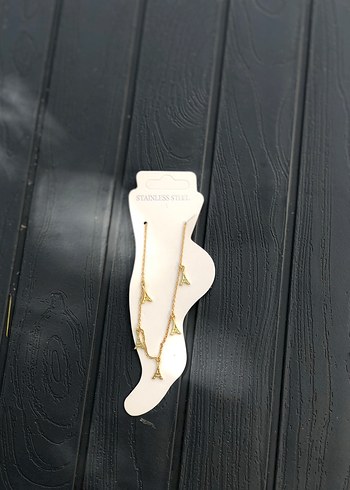 Zincir Detaylı Altın Renk Kadın Halhal sıfır