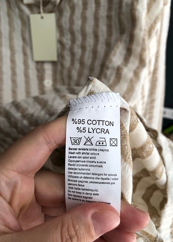 xl Beden çeşitli Renk Bej Pilili Uzun Kollu Keten Gömlek xl beden etiketli