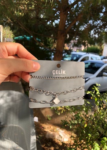 Diğer Gri Zincir Detaylı Punk Bileklik Seti sıfır