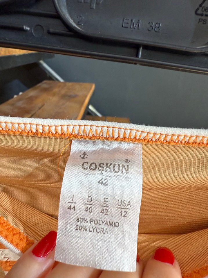 Turuncu Çizgili Mini Bikini Altı 42 beden - Görsel 3