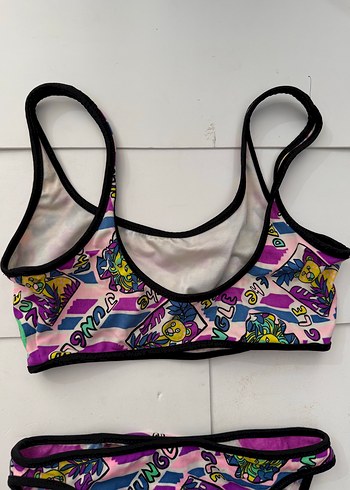 Renkli Pop Art Desenli Kız Bikini takımı s beden - Görsel 4