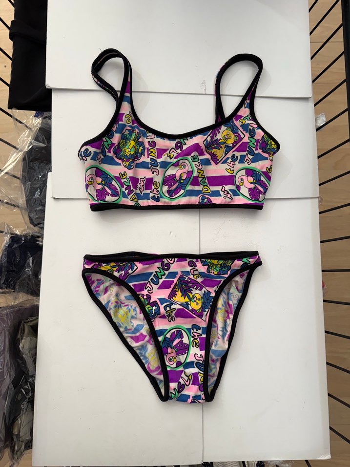 Renkli Pop Art Desenli Kız Bikini takımı s beden - Görsel 2