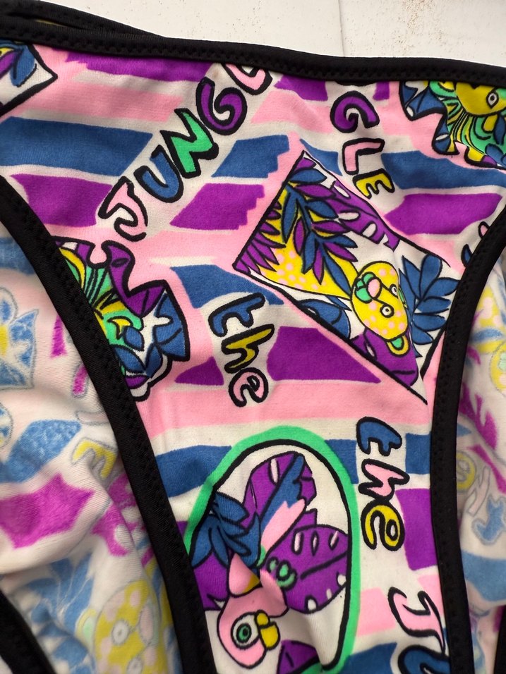 Renkli Pop Art Desenli Kız Bikini takımı s beden - Görsel 5