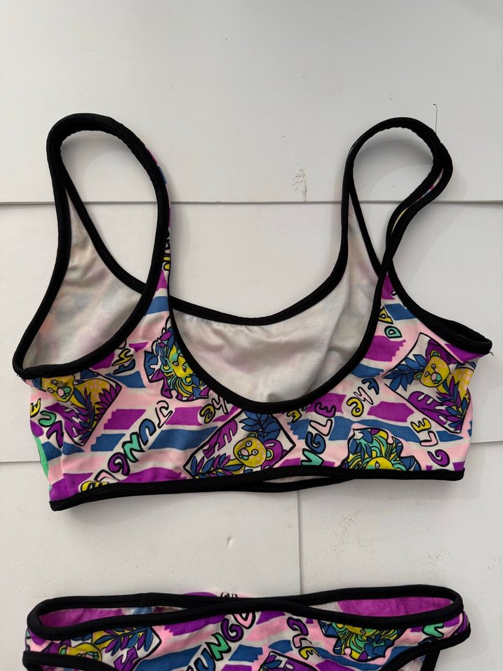 Renkli Pop Art Desenli Kız Bikini takımı s beden - Görsel 4