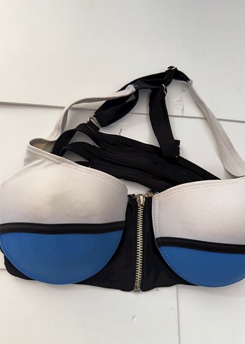 Fermuarlı Mavi Mini Bikini Takımı s beden - Görsel 3