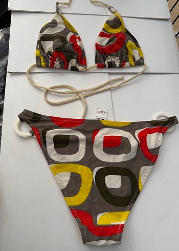 Örgü Askılı Çok Renkli Mini Bikini takımı 42 beden - Görsel 7