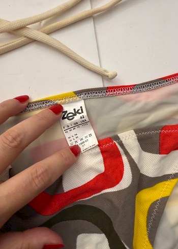 Örgü Askılı Çok Renkli Mini Bikini takımı 42 beden - Görsel 3