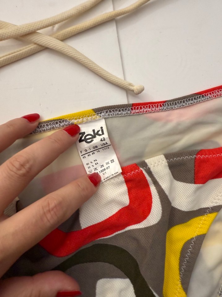 Örgü Askılı Çok Renkli Mini Bikini takımı 42 beden - Görsel 3