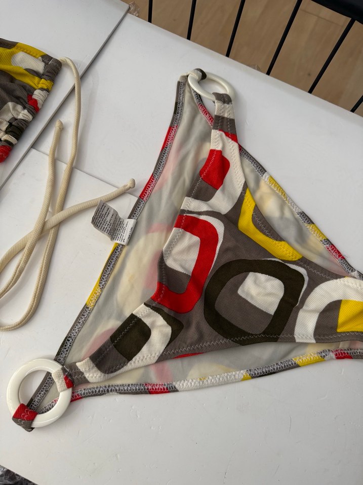 Örgü Askılı Çok Renkli Mini Bikini takımı 42 beden - Görsel 2