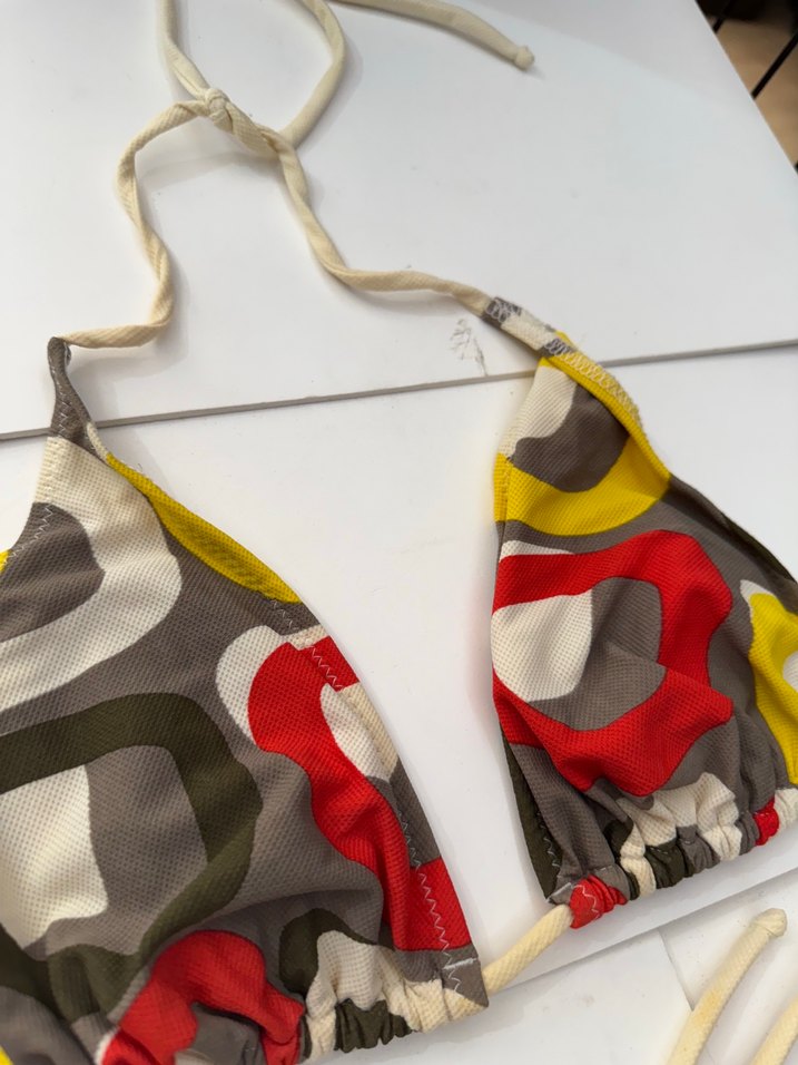 Örgü Askılı Çok Renkli Mini Bikini takımı 42 beden - Görsel 5