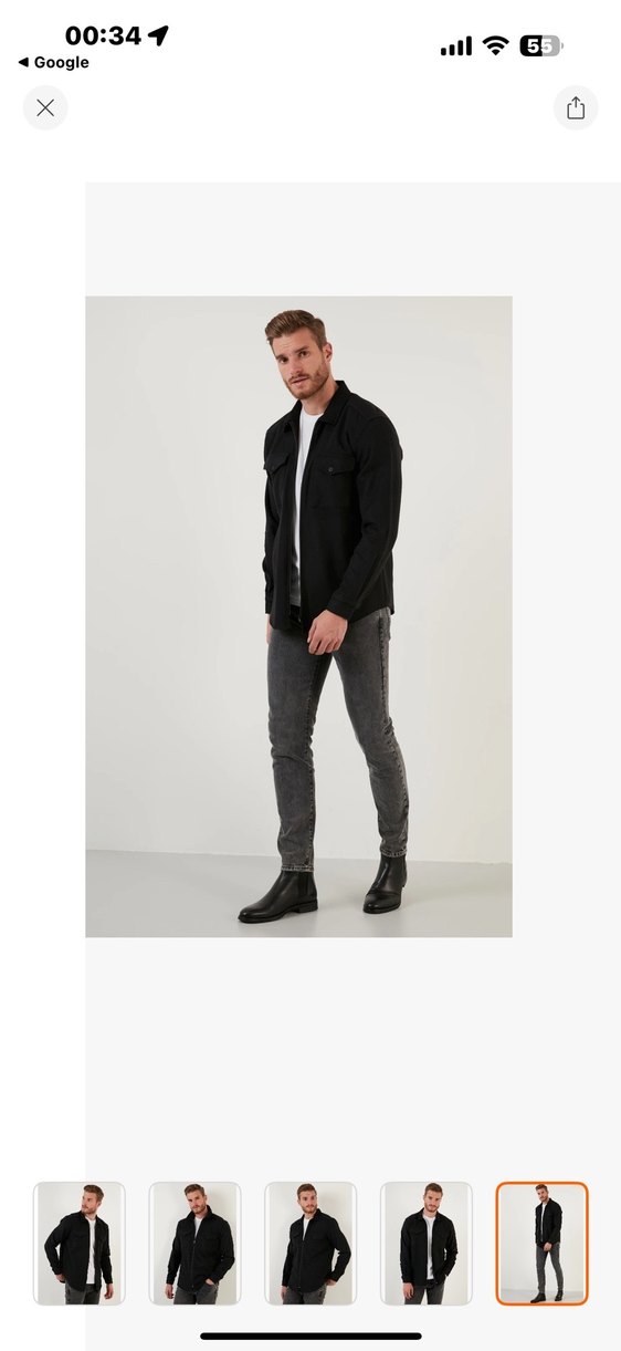 Erkek Siyah Fermuarlı polar etiketli M beden - Görsel 5