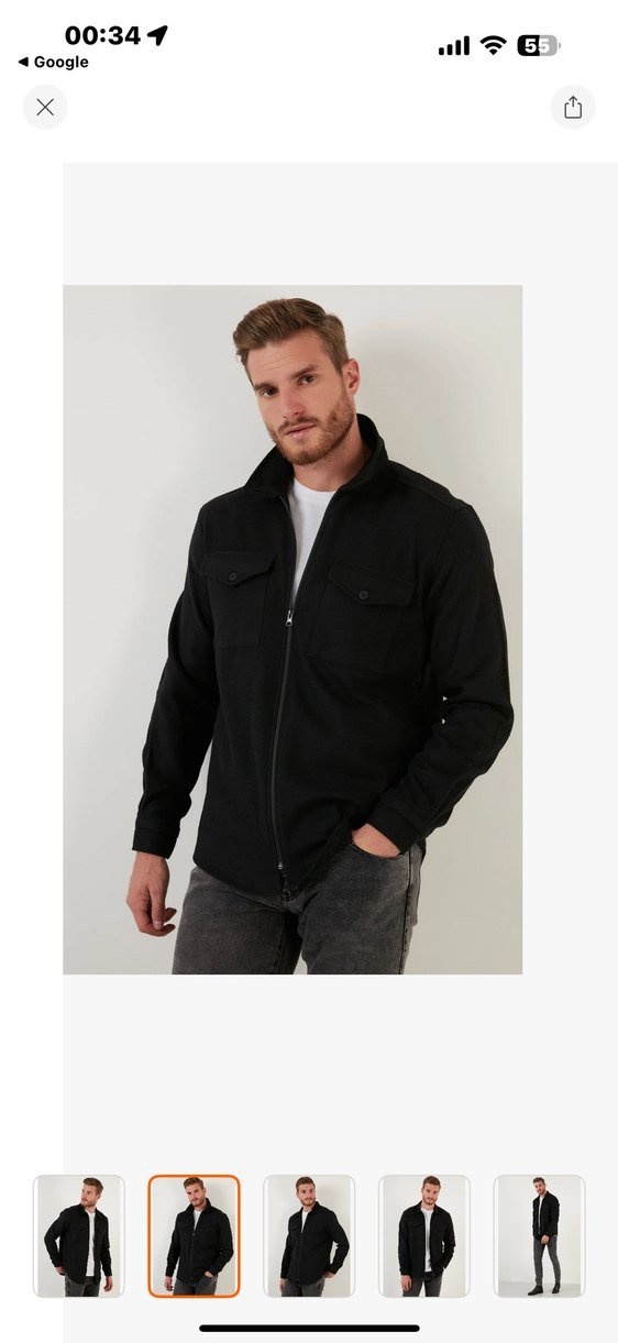 Erkek Siyah Fermuarlı polar etiketli M beden - Görsel 3