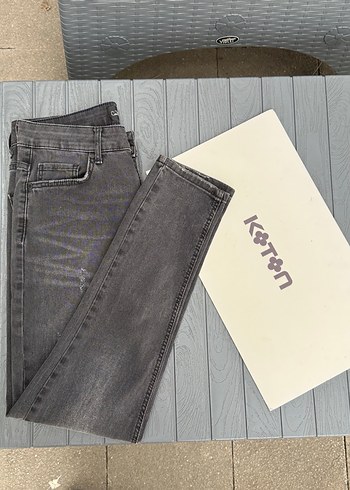 Koton 34 beden Gri Düğmeli Erkek Denim Pantolon - Görsel 12