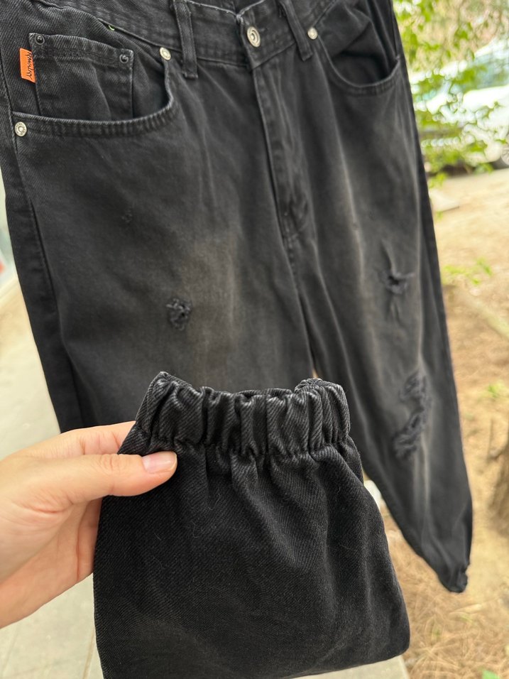 Sokak Stili Siyah erkek Kot Pantolon 31 beden - Görsel 2