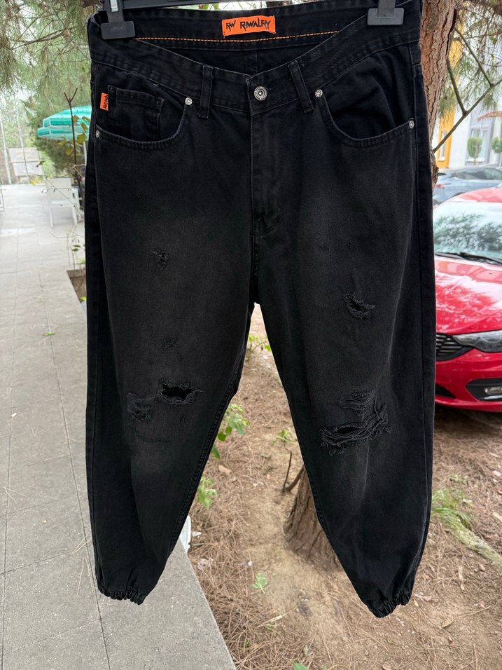 Sokak Stili Siyah erkek Kot Pantolon 31 beden - Görsel 5