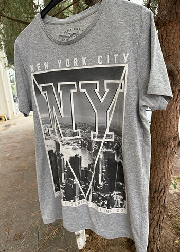Gri New York Baskılı Erkek Tişört s beden - Görsel 17