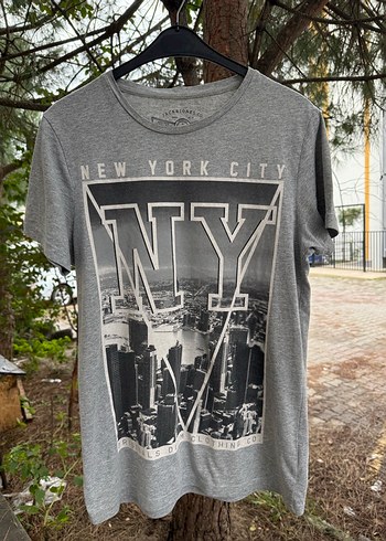 Gri New York Baskılı Erkek Tişört s beden - Görsel 11