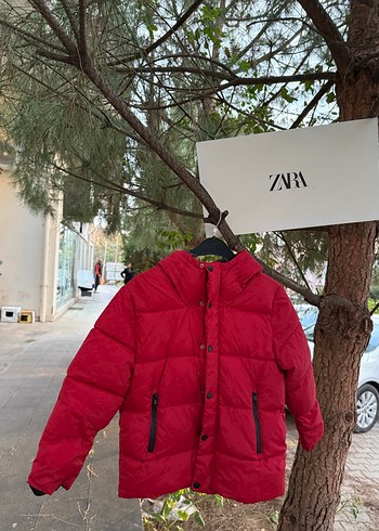 Koyu Kırmızı Fermuarlı Erkek Mont Zara orijinal 8 yaş - Görsel 2