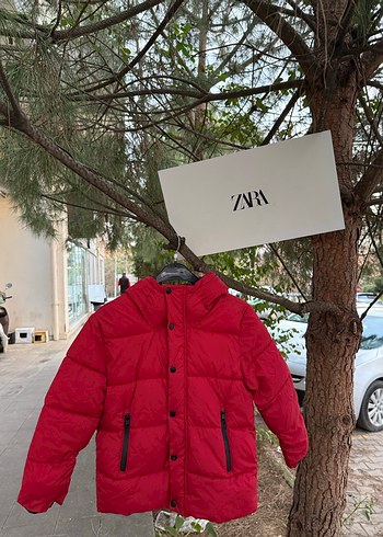 Koyu Kırmızı Fermuarlı Erkek Mont Zara orijinal 8 yaş - Görsel 9
