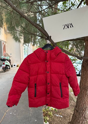 Koyu Kırmızı Fermuarlı Erkek Mont Zara orijinal 8 yaş - Görsel 4